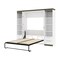 Bestar Orion 98W Full Murphy Bed and 2 Narrow Shelving Units with Drawers (99W), White & Walnut Grey 116895-000017 - alternate 4